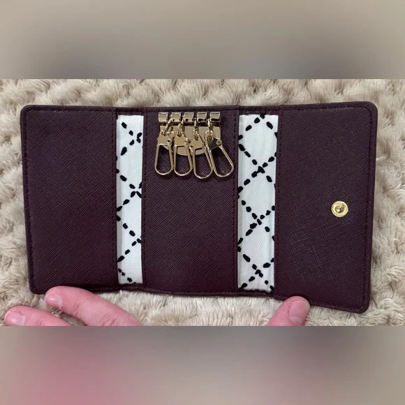 NWOT Kate Spade Deep Purple Key & Card Holder - Picture 3 of 3